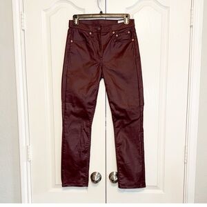 Gap Vintage Slim Mid Rise Faux Leather Brown Size 26 / 2 Regular Pants